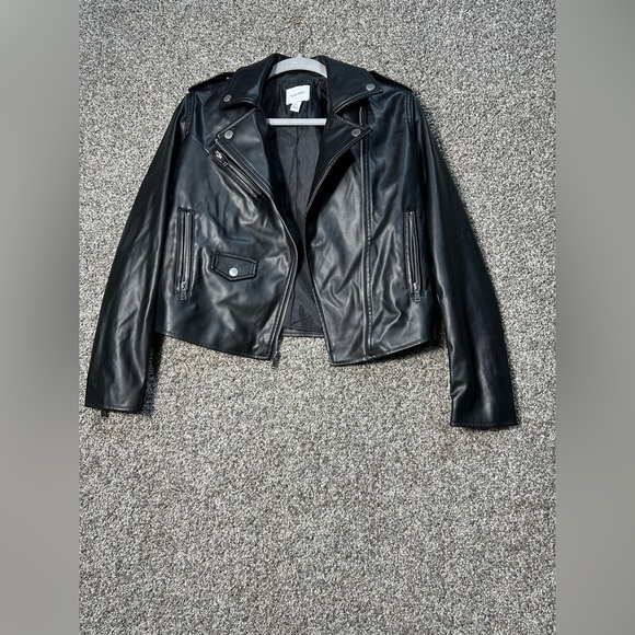 NWT Nine West Faux-Leather Moto Jacket Size XS - Picture 5 of 9